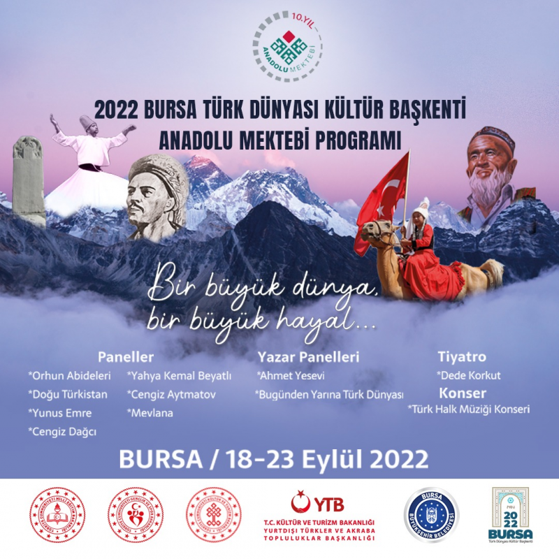 2022 Bursa Türk Dünyası Kültür Başkenti Anadolu Mektebi Yazar Okumaları